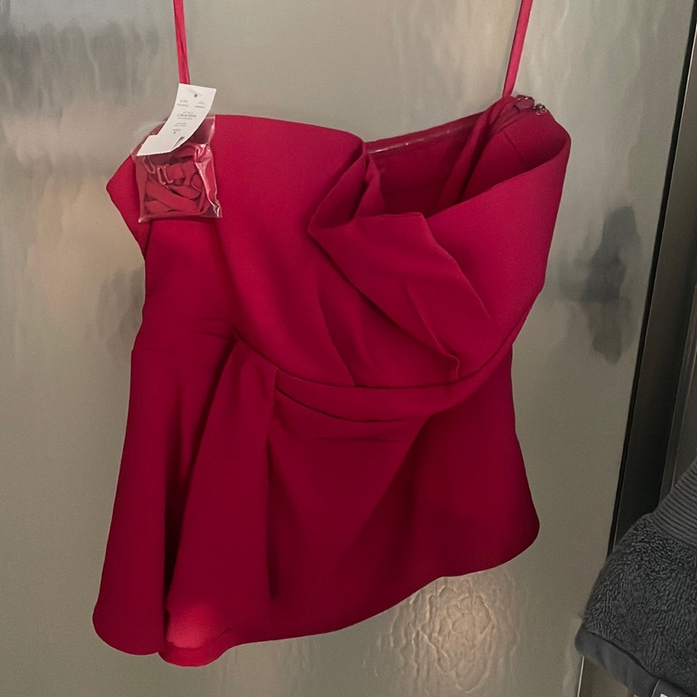 Hot Pink tailored sleeveless tank